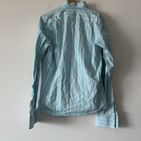 Abercrombie & Fitch Muscle Shirt Long Sleeve Mens Large Striped Y2K Preppy 2000s - Picture 8 of 14